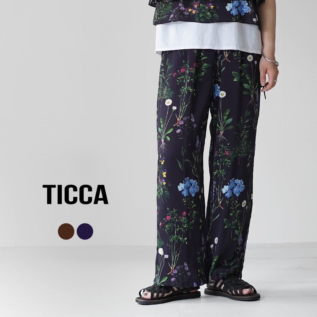 TICCA（ティッカ） フラワープリントパンツ 日本製