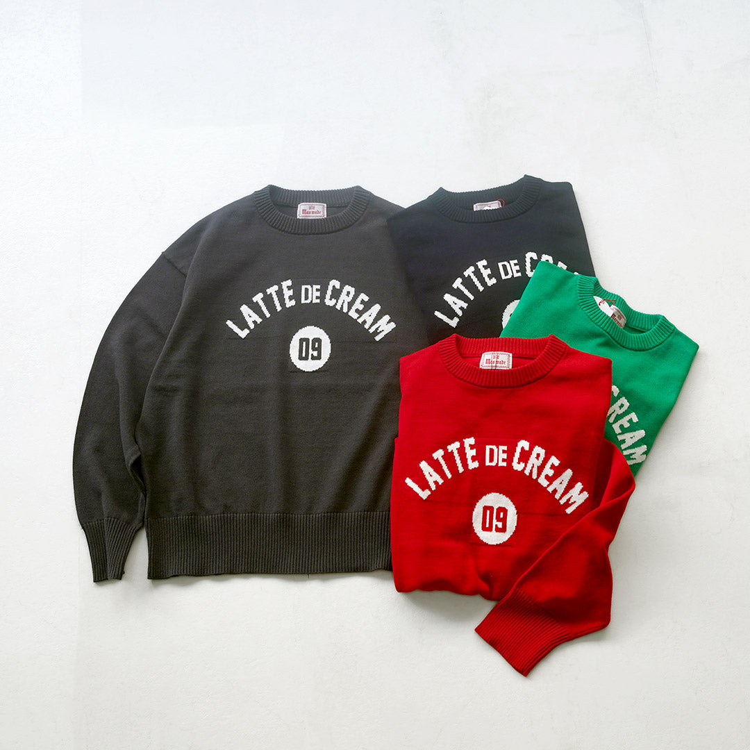 MAO MADE（マオメイド） やわらかコットン ダブルジャガード ロゴニット プルオーバー