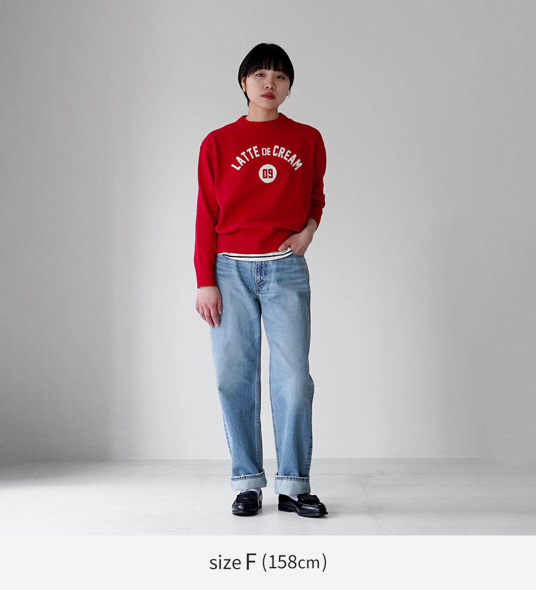 MAO MADE（マオメイド） やわらかコットン ダブルジャガード ロゴニット プルオーバー