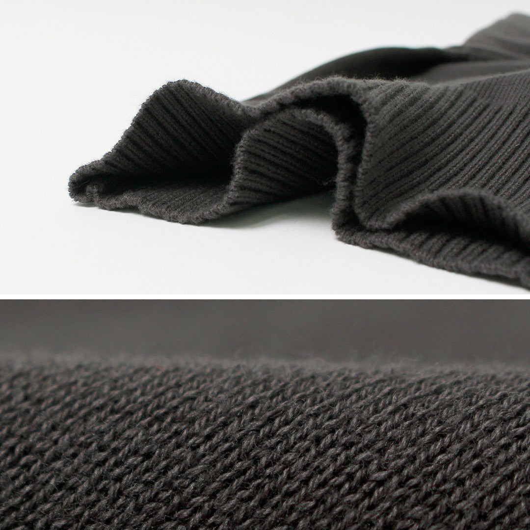 MAO MADE（マオメイド） やわらかコットン ダブルジャガード ロゴニット プルオーバー