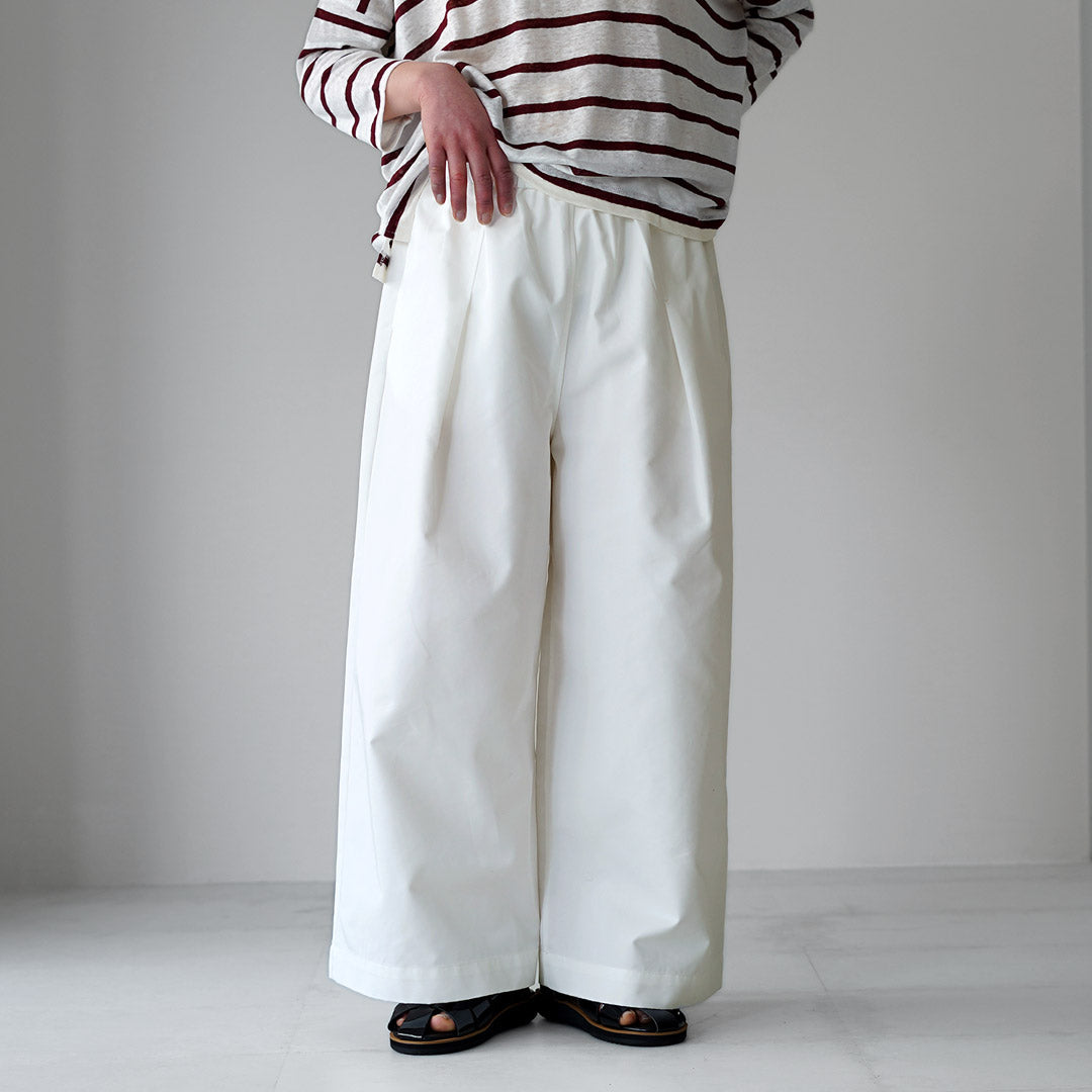 MAO MADE（マオメイド） T/Cツイル フロントタック ワイドパンツ