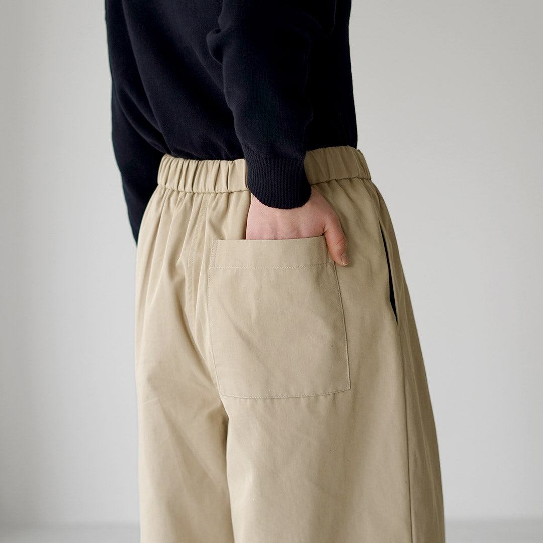 MAO MADE（マオメイド） T/Cツイル フロントタック ワイドパンツ