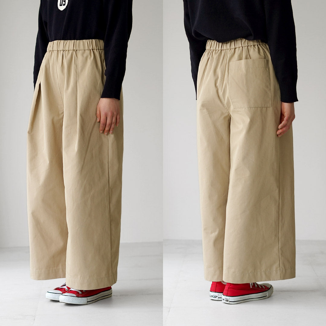 MAO MADE（マオメイド） T/Cツイル フロントタック ワイドパンツ