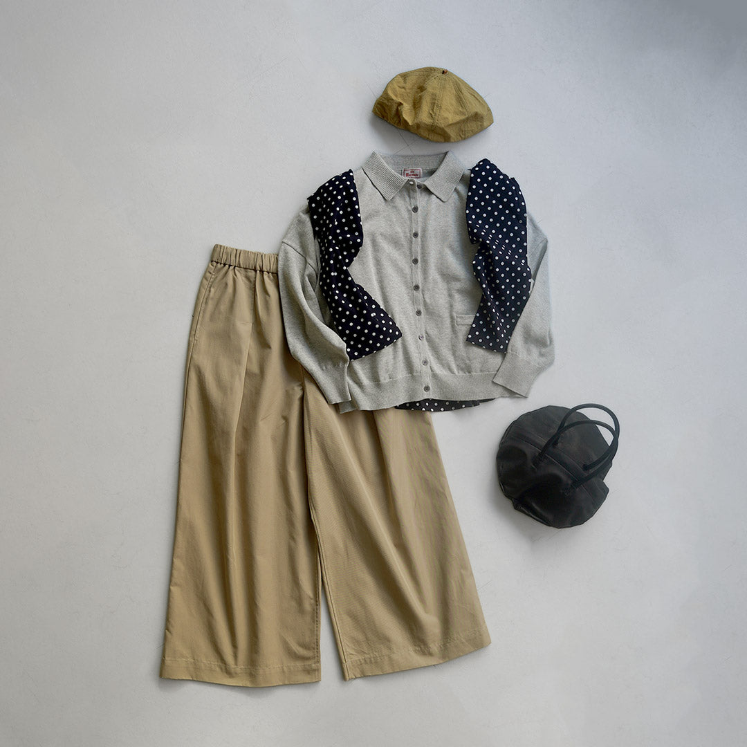 MAO MADE（マオメイド） T/Cツイル フロントタック ワイドパンツ