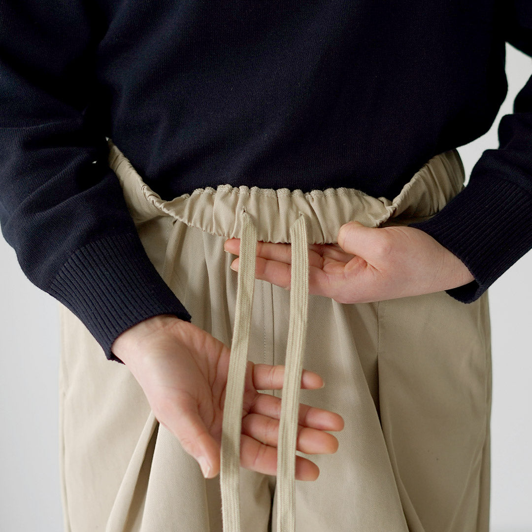 MAO MADE（マオメイド） T/Cツイル フロントタック ワイドパンツ