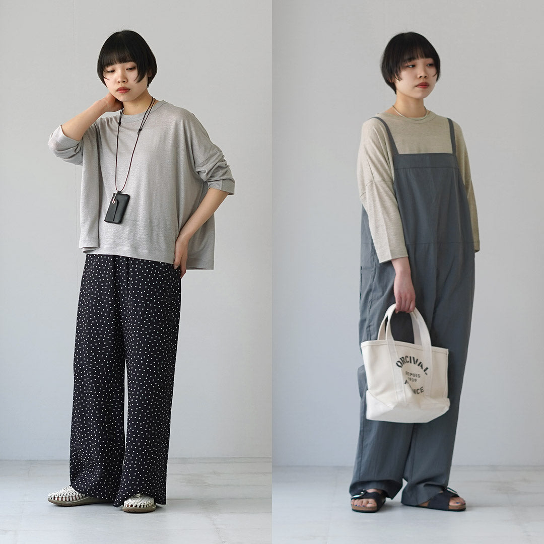 MAO MADE（マオメイド） ベルギーリネン 7分袖 ワイドTシャツ 日本製