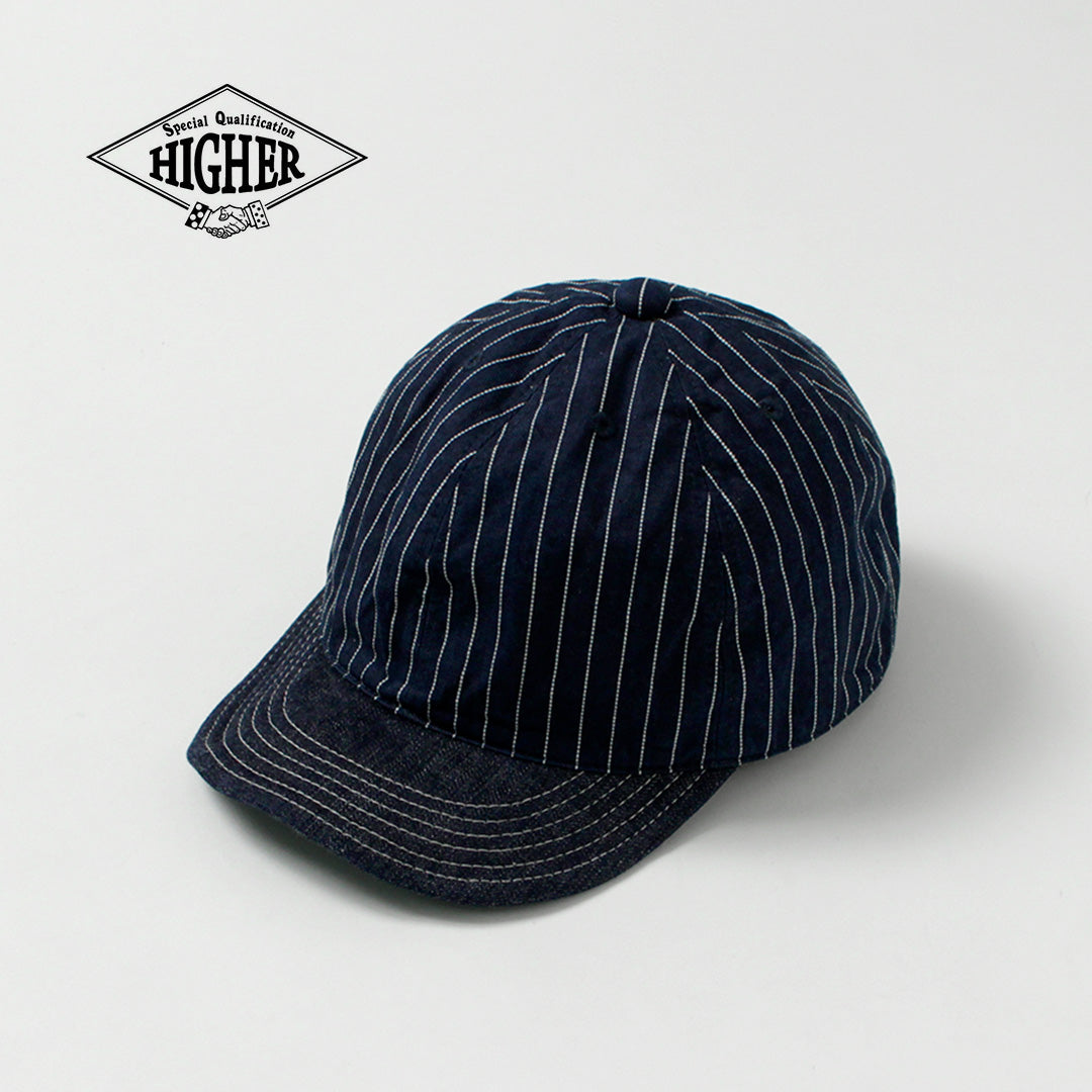 HIGHER（ハイアー） 9oz ヒッコリー×デニムキャップ 日本製