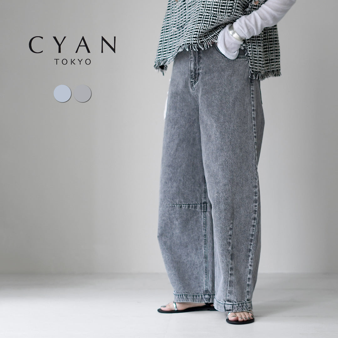 CYAN TOKYO（シアン トーキョー） 3Dタックケミカルワイド デニムパンツ