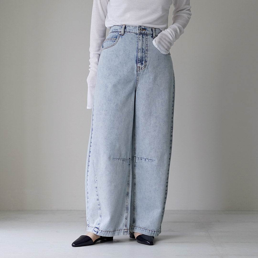 CYAN TOKYO（シアン トーキョー） 3Dタックケミカルワイド デニムパンツ