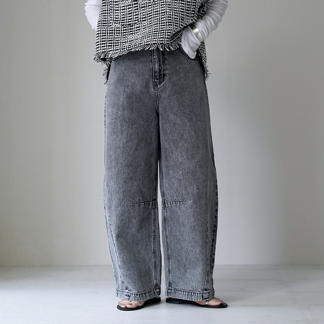 CYAN TOKYO（シアン トーキョー） 3Dタックケミカルワイド デニムパンツ