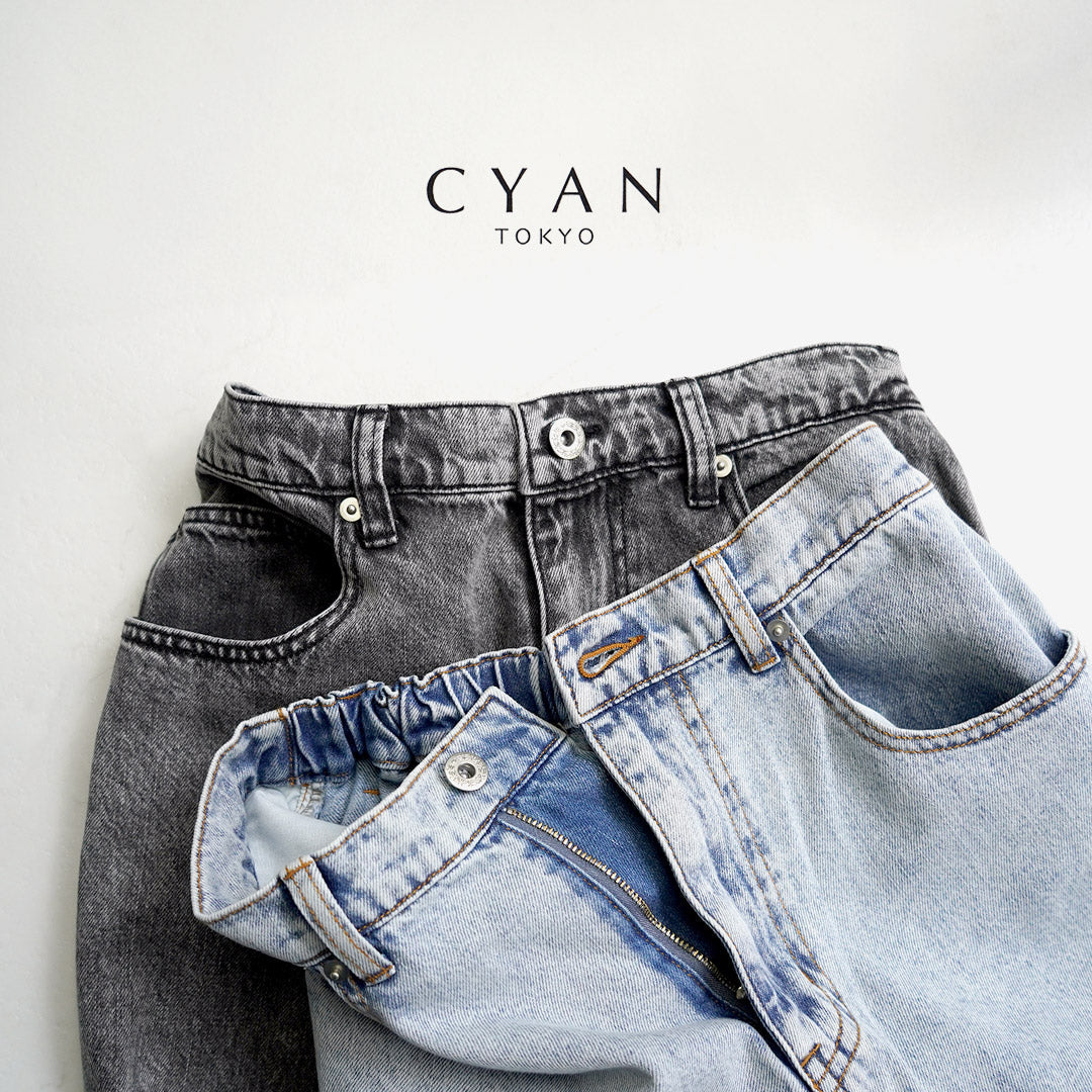CYAN TOKYO（シアン トーキョー） 3Dタックケミカルワイド デニムパンツ