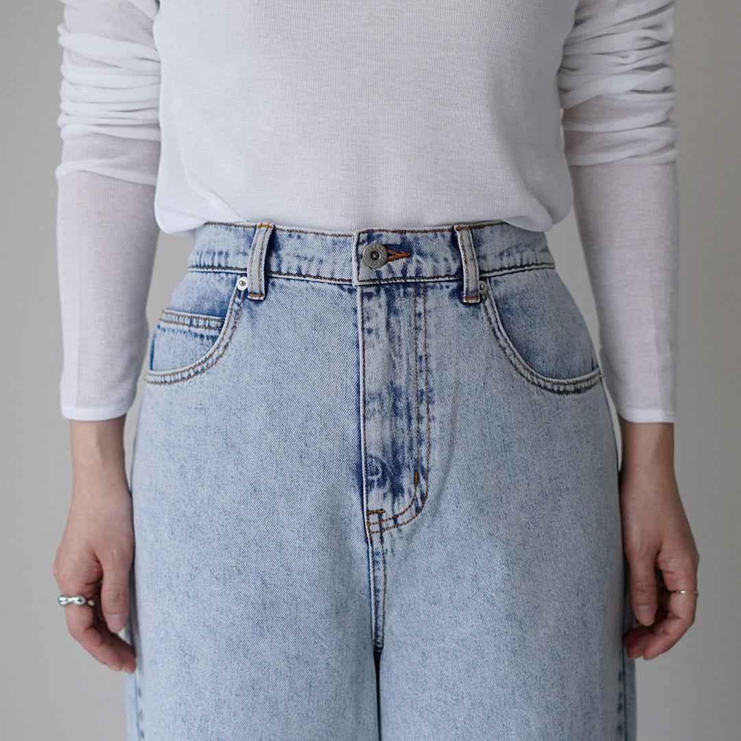 CYAN TOKYO（シアン トーキョー） 3Dタックケミカルワイド デニムパンツ