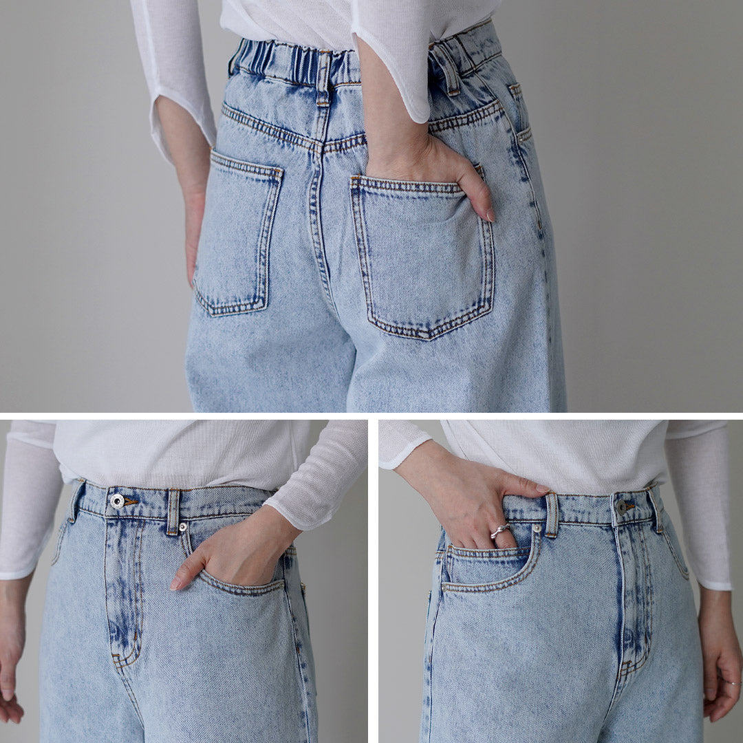 CYAN TOKYO（シアン トーキョー） 3Dタックケミカルワイド デニムパンツ