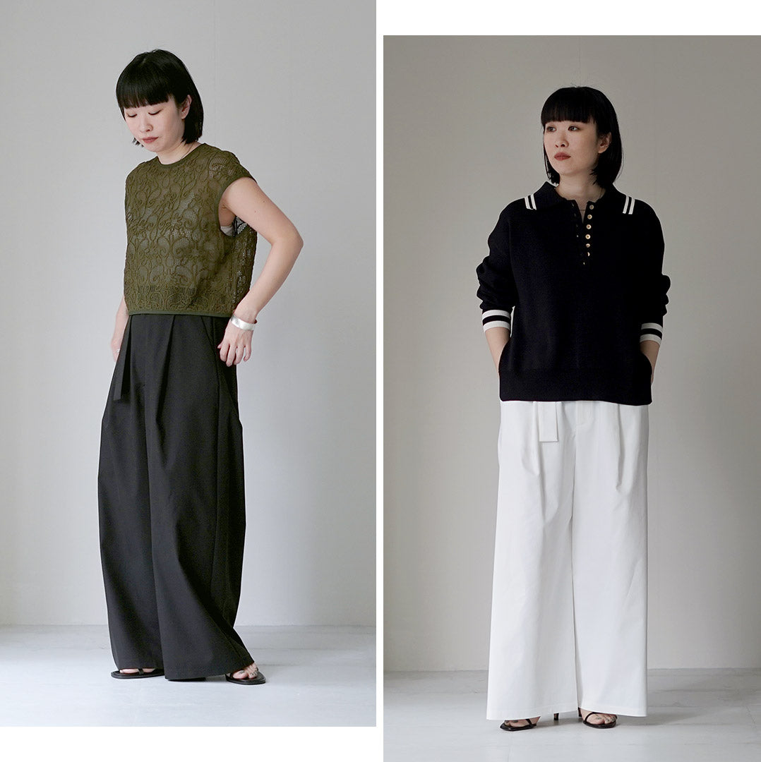 CYAN TOKYO（シアン トーキョー） オーバーベルトツイルワイドパンツ