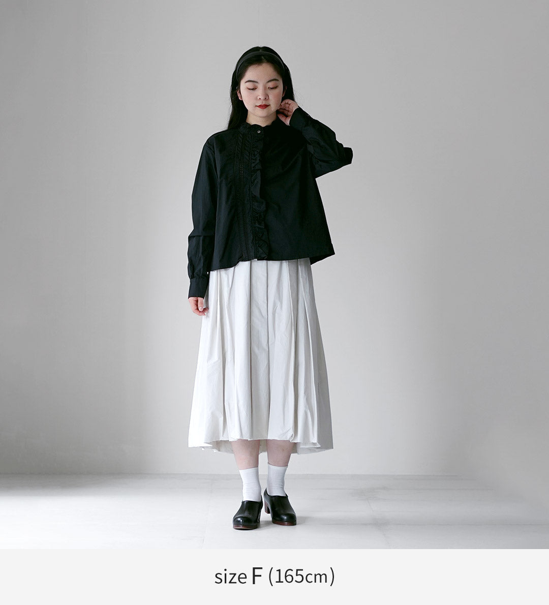 作家migu様　mitsuami様　ぐりっこ服　フリルブラウスとサロペット MIDIUMI（ミディウミ） フロントフリル レースシャツ 日本製