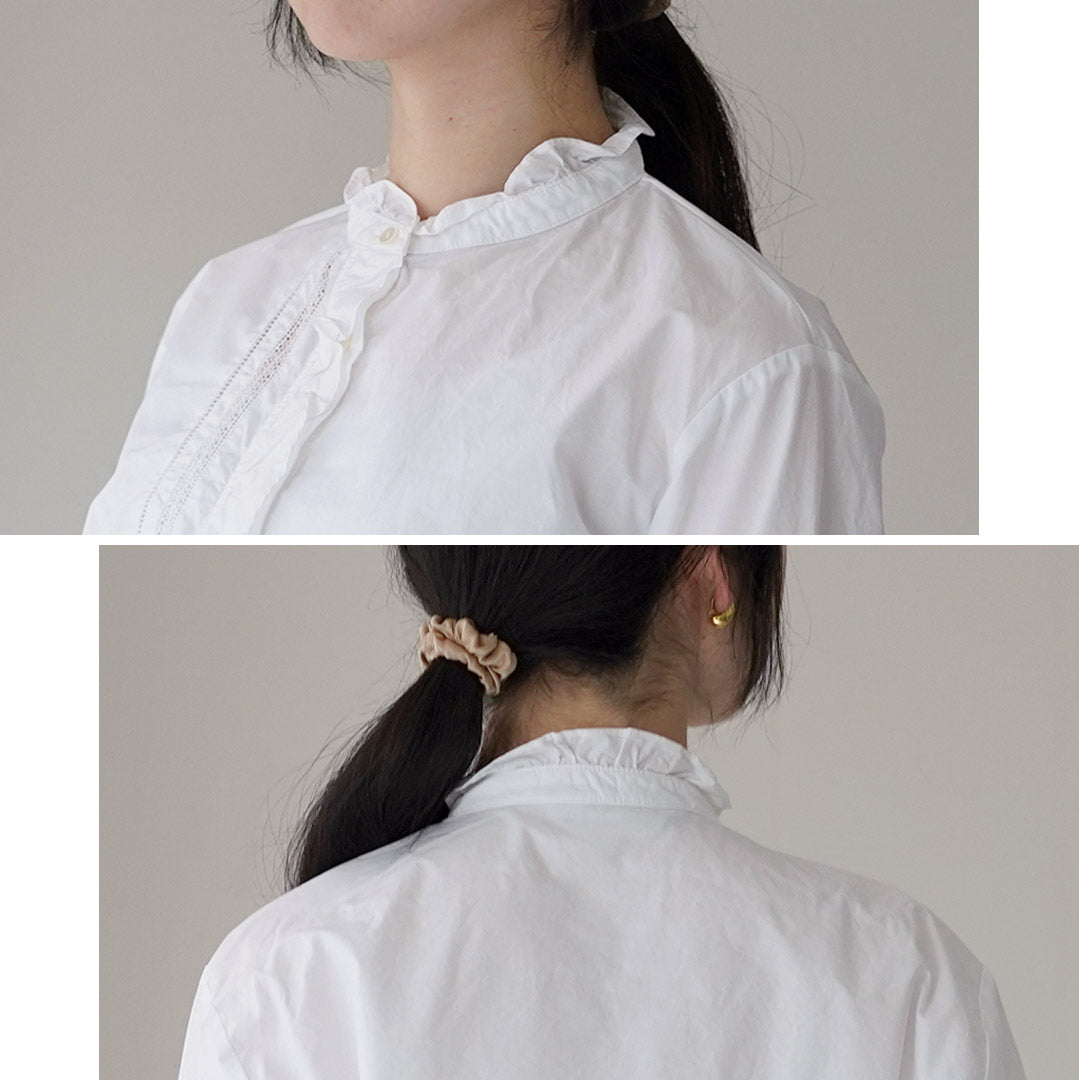 MIDIUMI（ミディウミ） フロントフリル レースシャツ 日本製