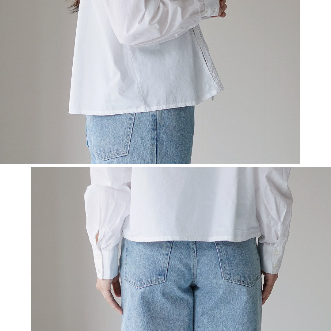 MIDIUMI（ミディウミ） フロントフリル レースシャツ 日本製