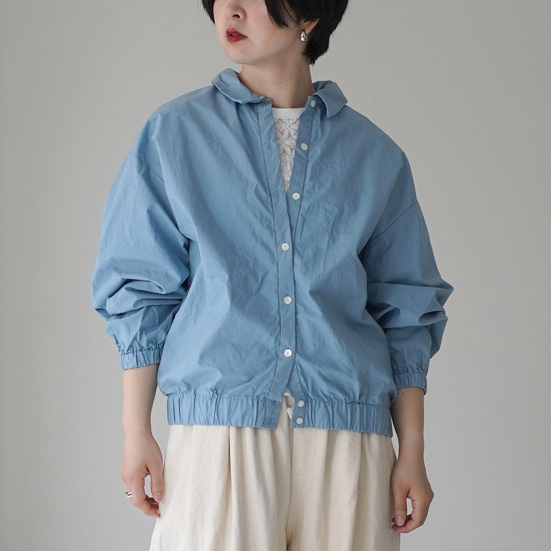 MidiUmi ミディウミ　シャツジャケット　シャンブレー　コットン　ショート丈 MIDIUMI（ミディウミ） ワイドシャツ ブルゾン 日本製 / レディース