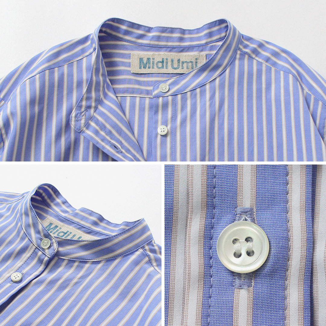 MidiUmi パターンショートシャツ ブルーストライプ MidiUmi パターンショートシャツ｜ MARcourt ONLINE STORE