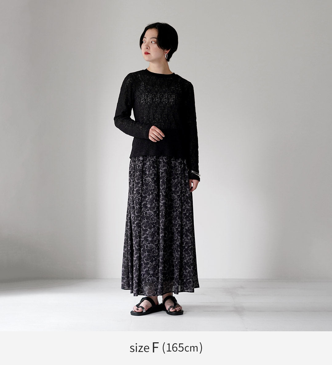 mizuiro ind（ミズイロインド） レース クルーネック Tシャツ 日本製