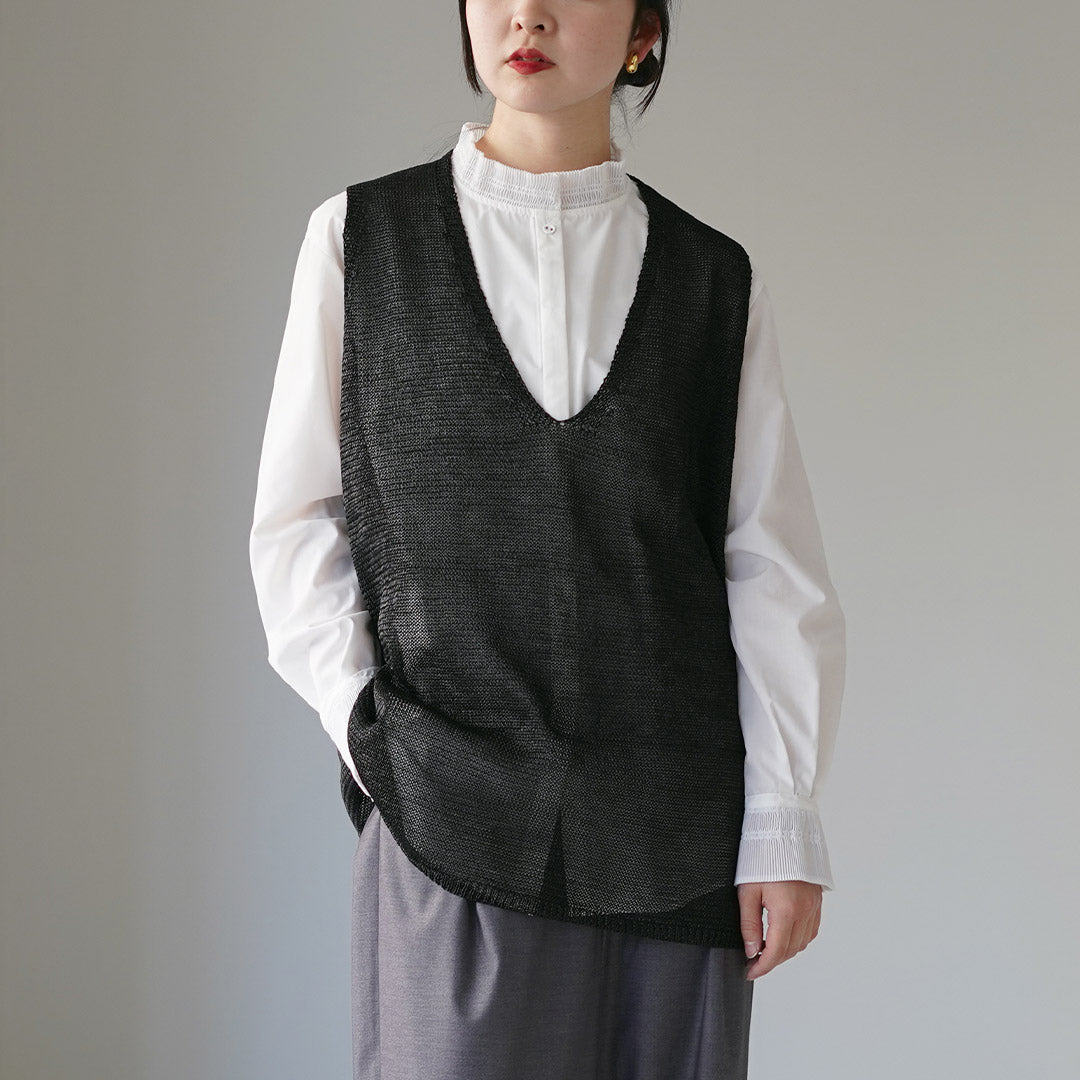 mizuiro ind（ミズイロインド） ワイド Vネック ベスト / レディース