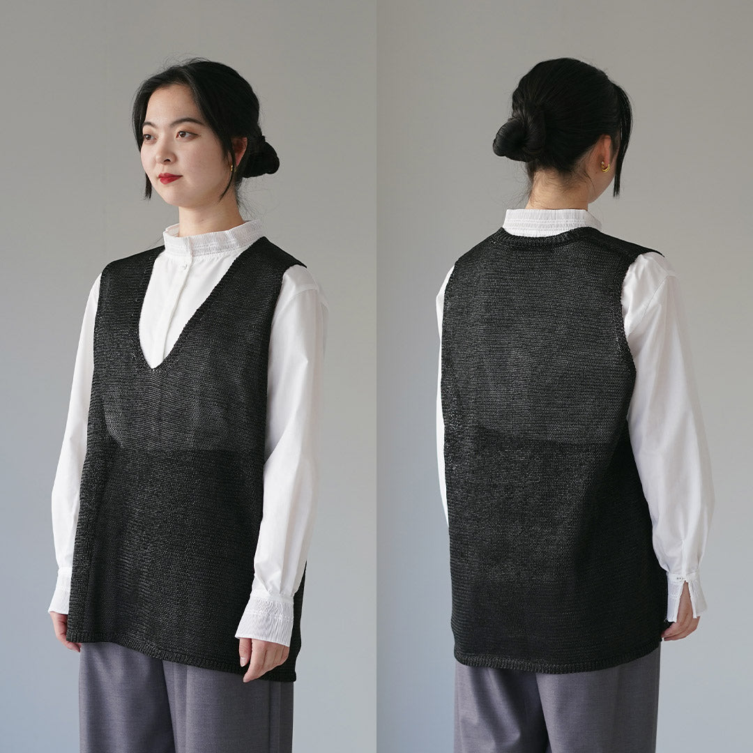 mizuiro ind（ミズイロインド） ワイド Vネック ベスト / レディース
