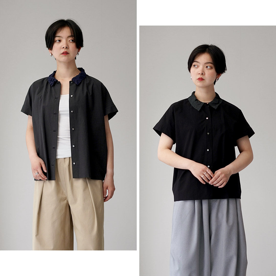 mizuiro ind（ミズイロインド） ワッシャーカラー ワイドシャツ 日本製