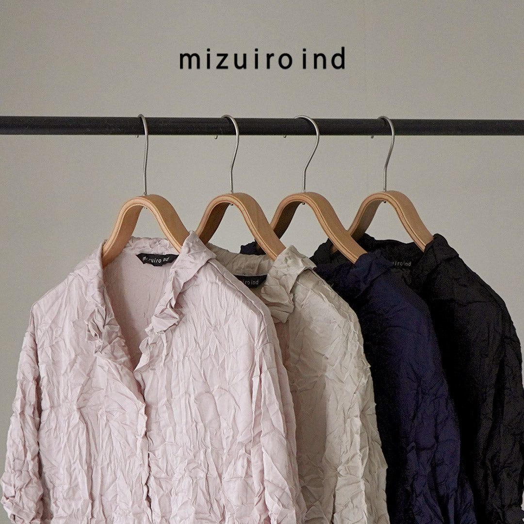 mizuiro ind（ミズイロインド） ワッシャー ハーフスリーブ シャツ