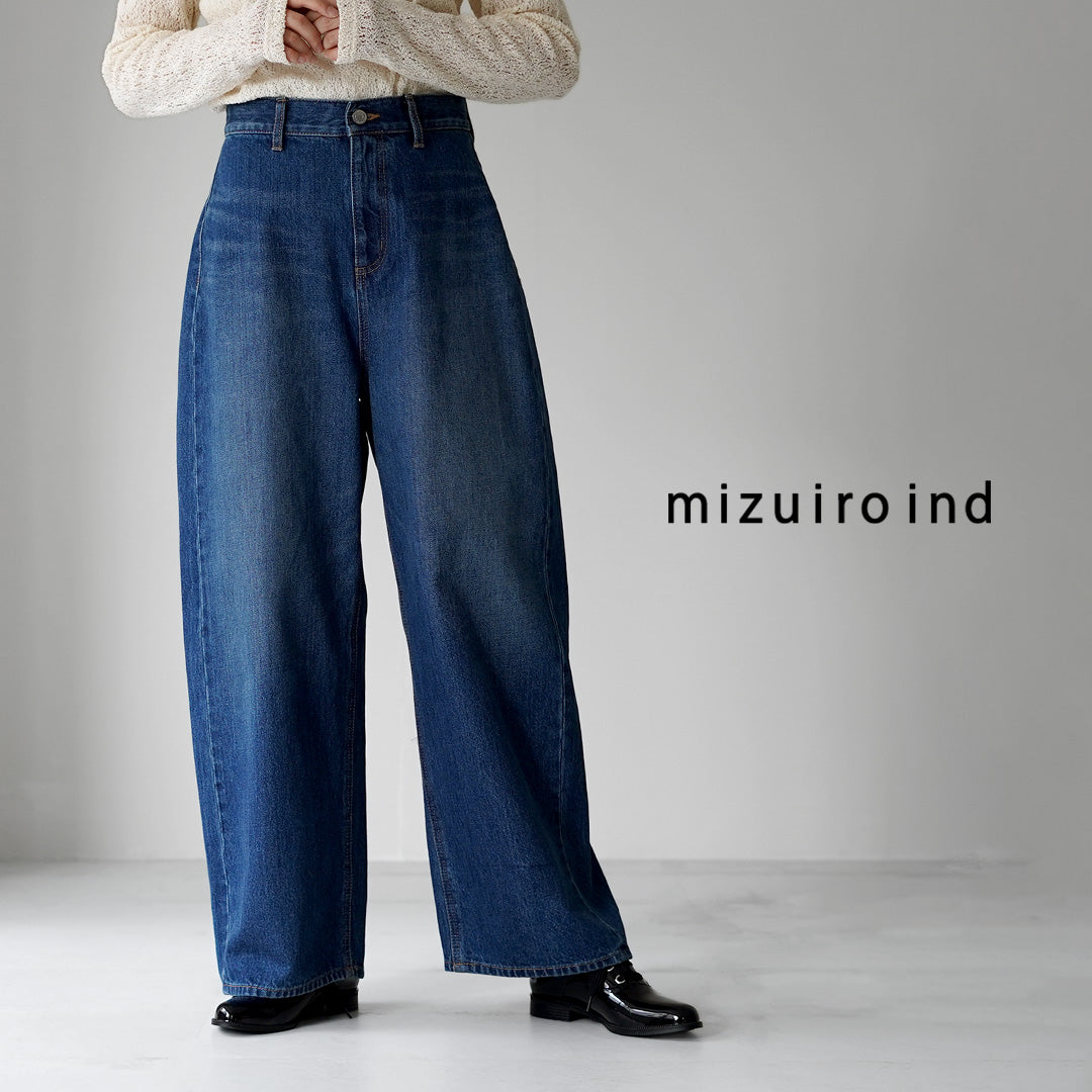 mizuiro ind（ミズイロインド） ハイウエスト デニムパンツ