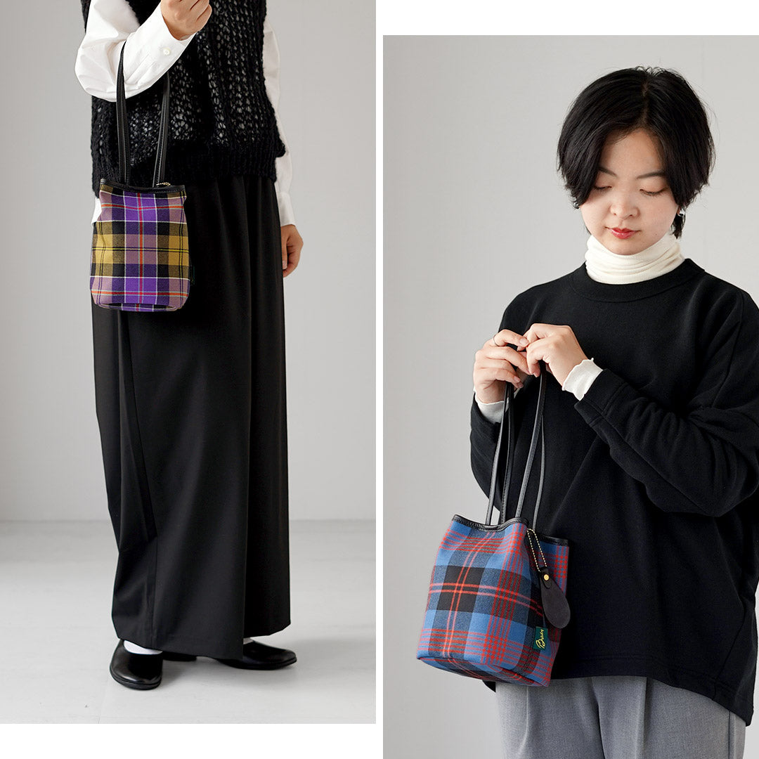 BRADY（ブレディ） #KEER カー 巾着型バッグ ロキャロン ウールチェック イギリス製