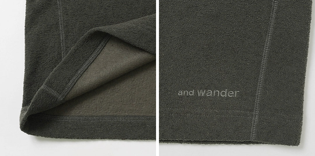 AND WANDER（アンドワンダー） PE ウォームパイル クルーネック M