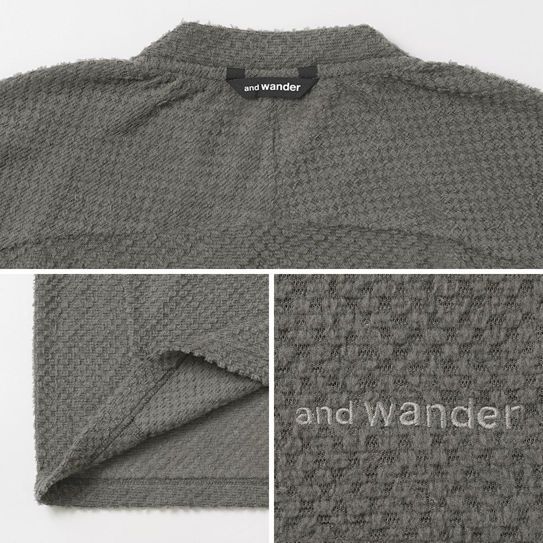 AND WANDER（アンドワンダー） エアフリース Vネック プルオーバー