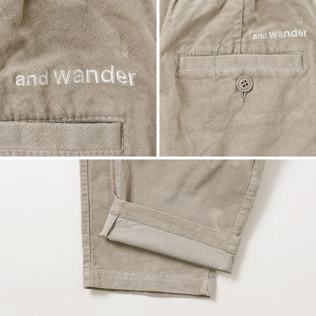 AND WANDER（アンドワンダー） モールスキン パンツ