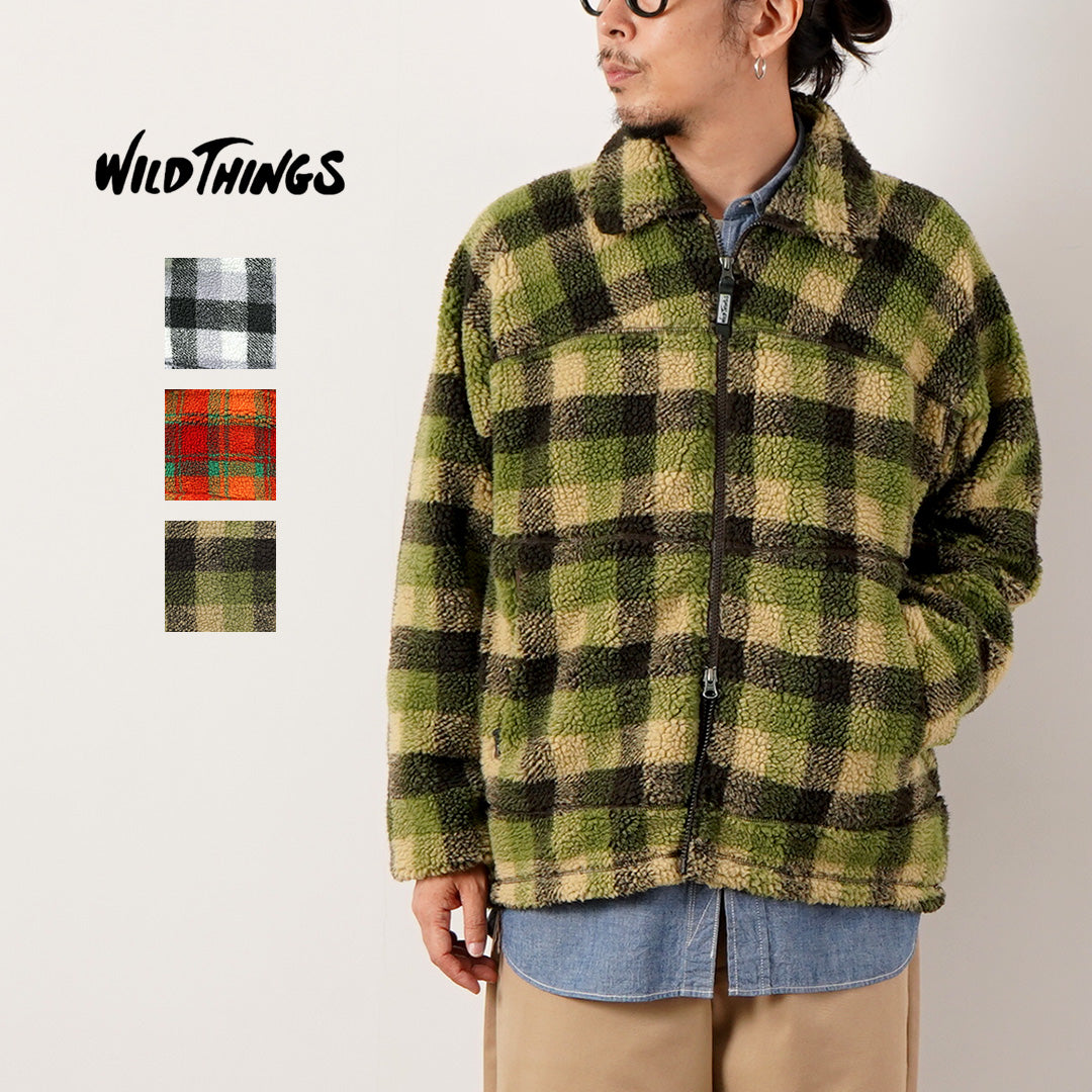 WILDTHINGS（ワイルドシングス） フラッフィー チェック ボア ジャケット
