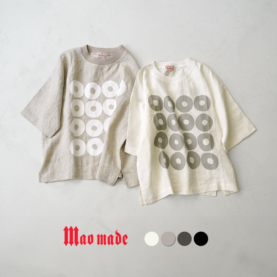 MAO MADE（マオメイド） リネン Tシャツ ドーナツ / レディース 半袖
