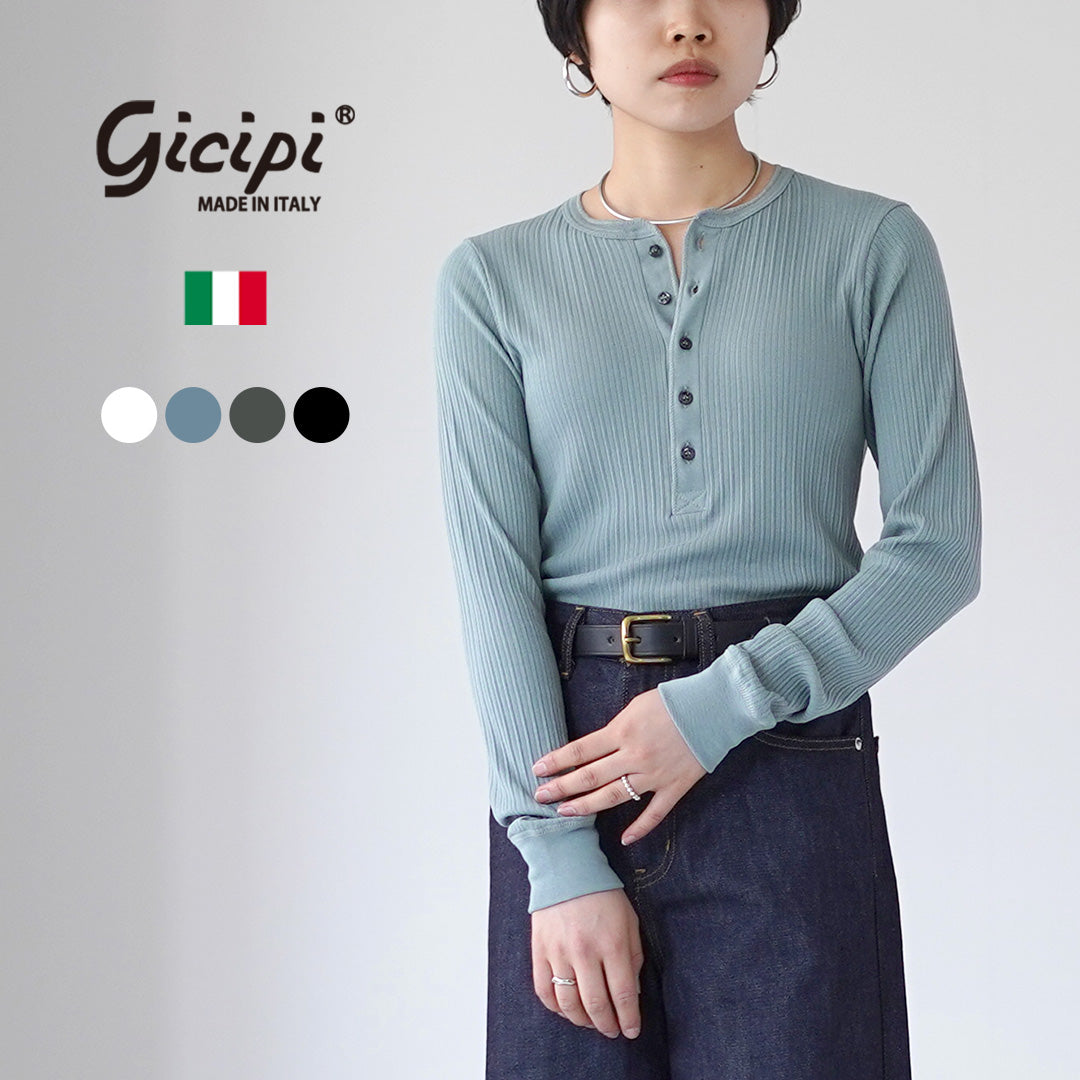 GICIPI（ジチピ） ORIGANO オリ－ガノ 針抜きヘンリーネック ジャストフィット カットソー イタリア製