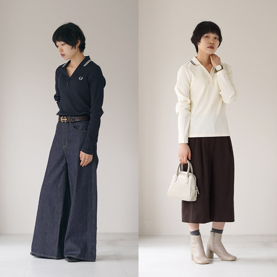 FRED PERRY（フレッドペリー） G3164 リブニット ポロシャツ TWIN TIPPED RIBBED POLO SHIRT