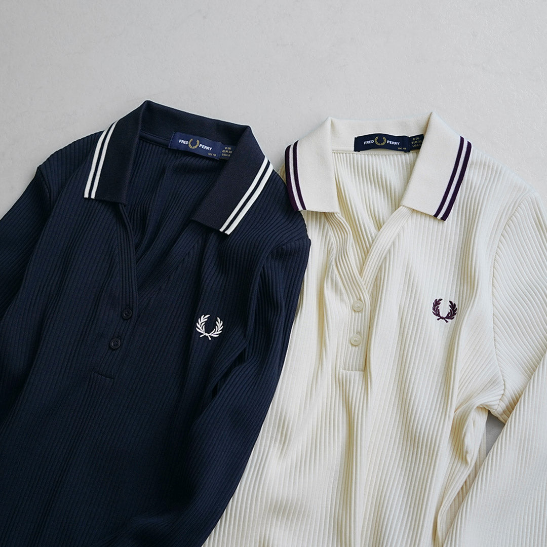 FRED PERRY（フレッドペリー） G3164 リブニット ポロシャツ TWIN TIPPED RIBBED POLO SHIRT