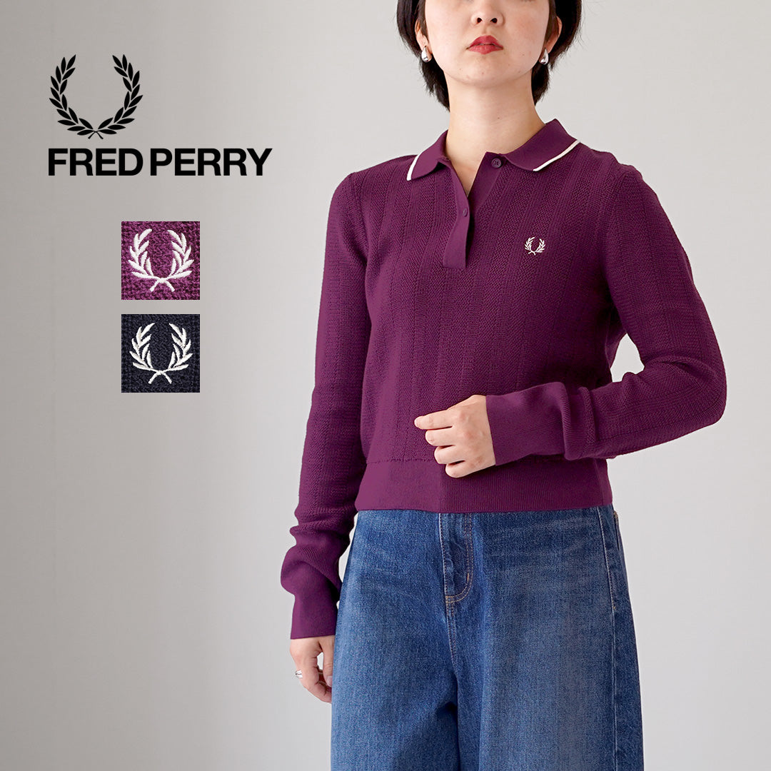 FRED PERRY（フレッドペリー） K3126 テクスチャード ニット ポロシャツ TEXTURED KNITTED SHIRT
