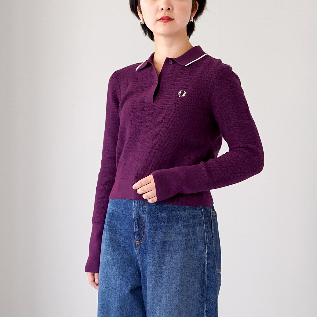 FRED PERRY（フレッドペリー） K3126 テクスチャード ニット ポロシャツ TEXTURED KNITTED SHIRT