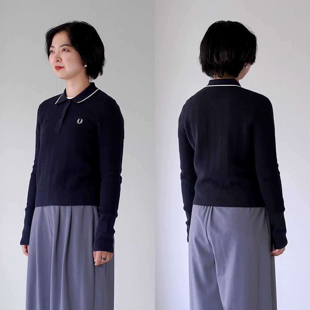 FRED PERRY（フレッドペリー） K3126 テクスチャード ニット ポロシャツ TEXTURED KNITTED SHIRT