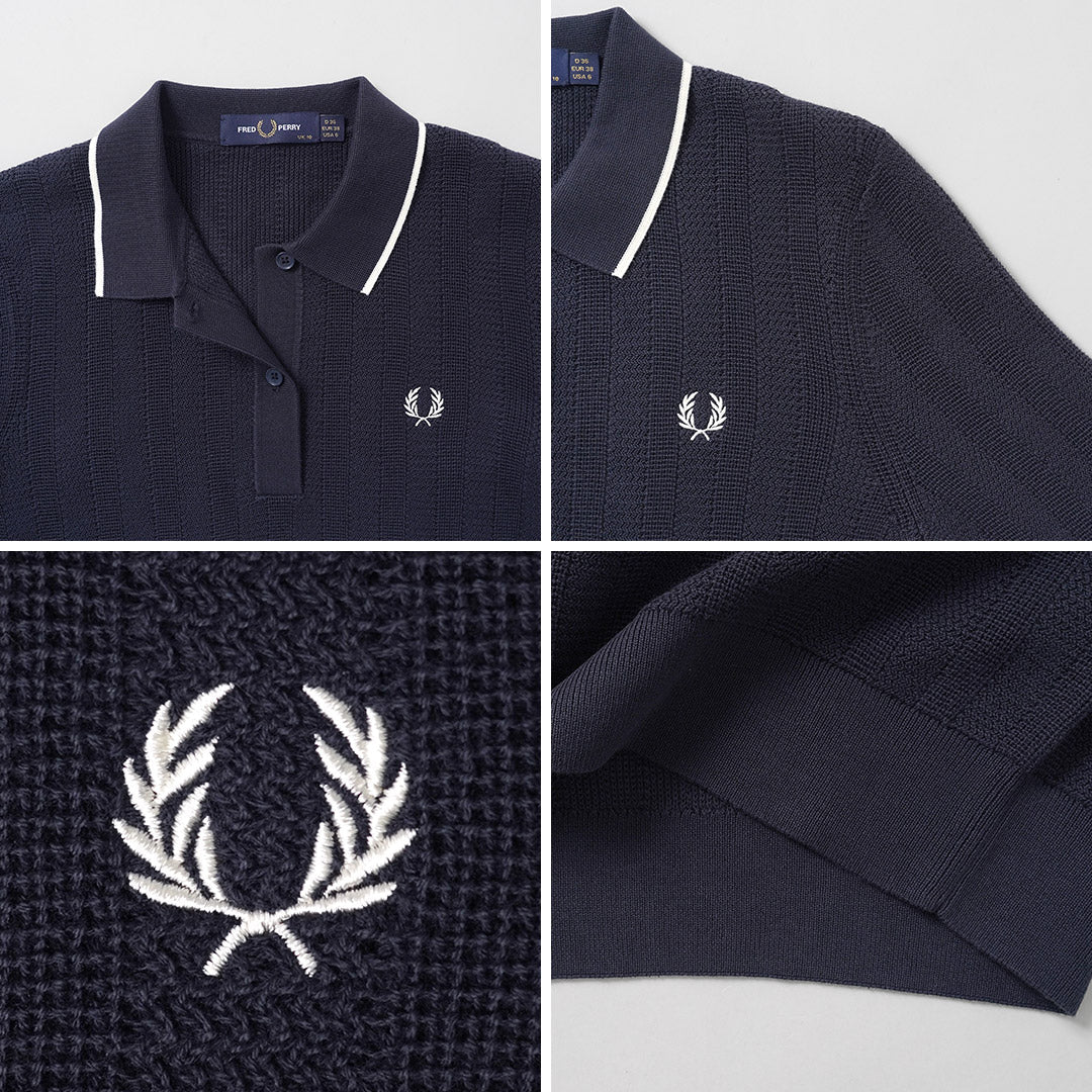 FRED PERRY（フレッドペリー） K3126 テクスチャード ニット ポロシャツ TEXTURED KNITTED SHIRT