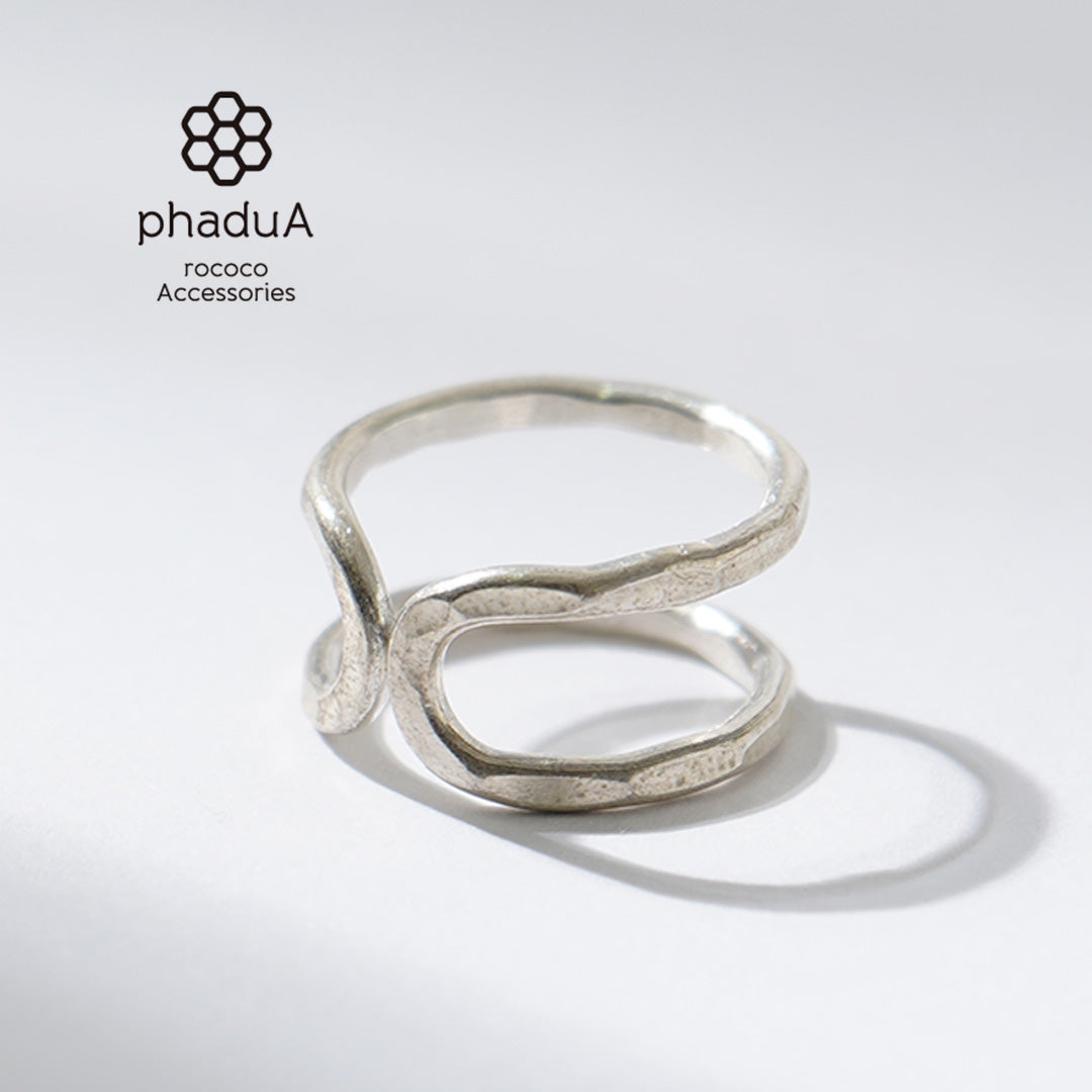 phaduA（パ・ドゥア） カレンシルバーリング ダブル ハンマードアイズ　鎚目（つちめ）