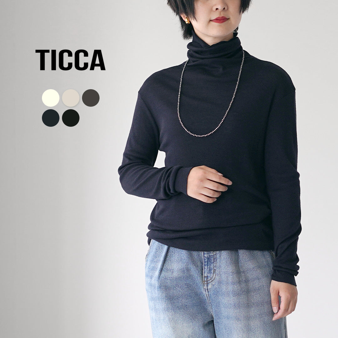TICCA（ティッカ） ウールシルク ボトルネック プルオーバー 日本製