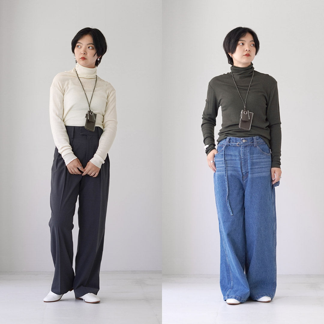 TICCA（ティッカ） ウールシルク ボトルネック プルオーバー 日本製