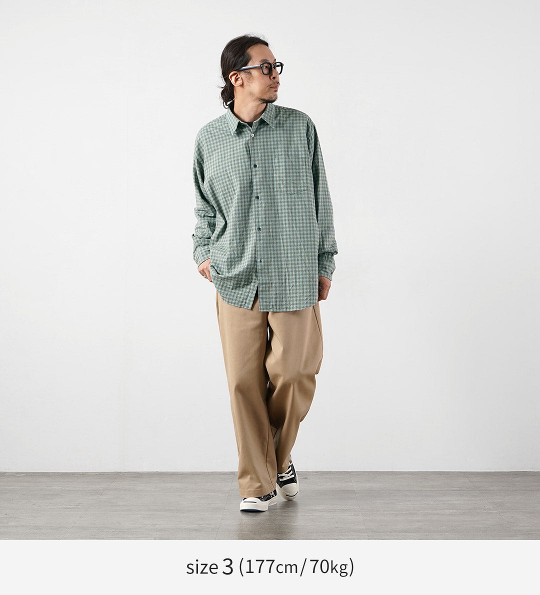 FUJITO（フジト） コットンネル チェック ビッグサイズシャツ 日本製