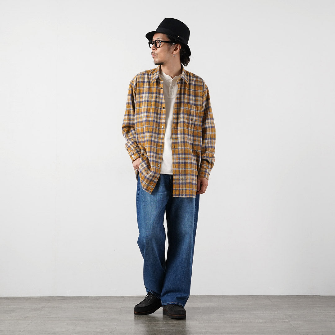 FUJITO（フジト） コットンネル チェック ビッグサイズシャツ 日本製