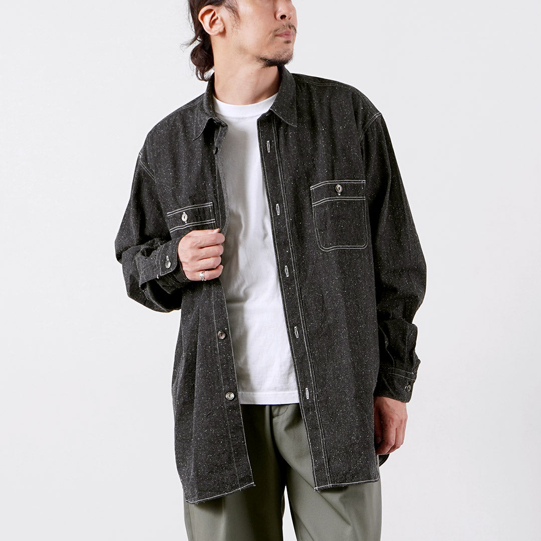 FUJITO（フジト） ネップデニムシャンブレー ビッグサイズ ワークシャツ 日本製