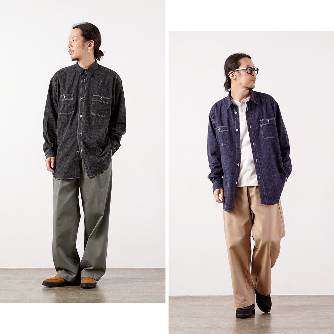 FUJITO（フジト） ネップデニムシャンブレー ビッグサイズ ワークシャツ 日本製
