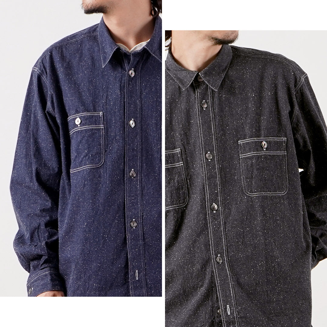 FUJITO（フジト） ネップデニムシャンブレー ビッグサイズ ワークシャツ 日本製